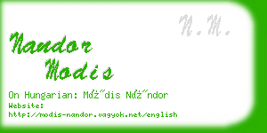 nandor modis business card